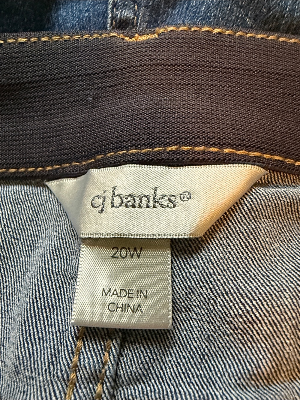 CJ Banks Blue Denim Jeans with Gold Stitching